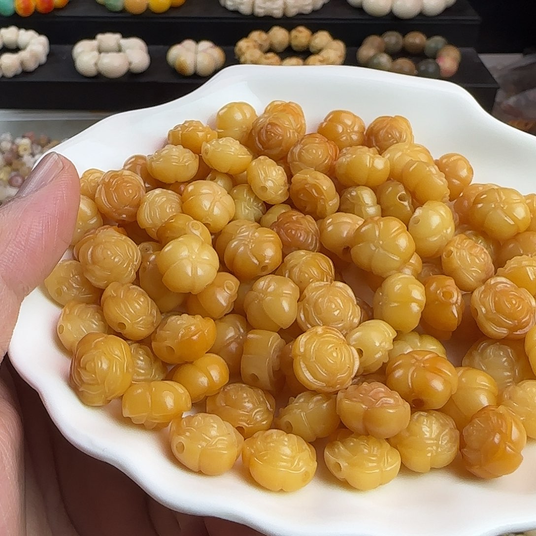 菩提根/象牙果手串卡13金灿灿山茶花20颗➕5颗