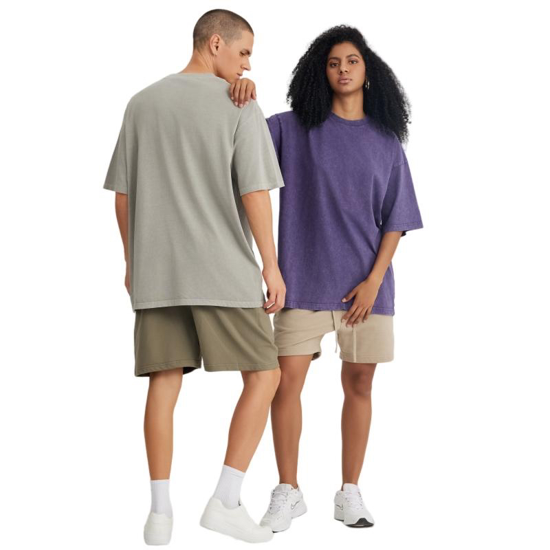 户外圆领短袖百搭水洗夏季男女纯色轻薄T恤舒适