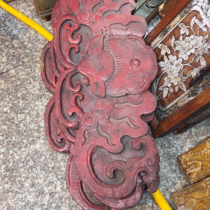 巴***1香榧木老木雕花板艺术