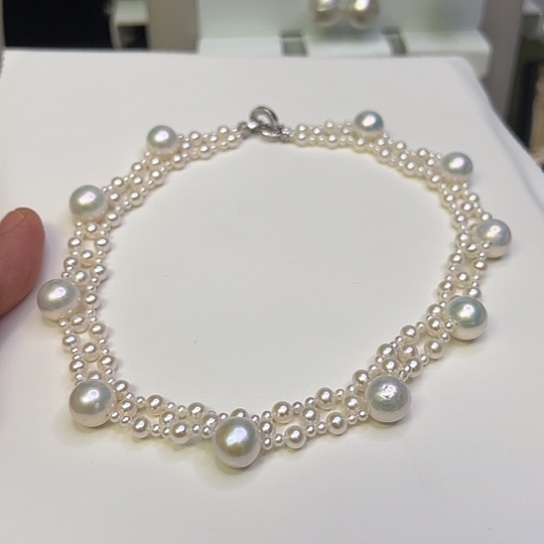 颈饰银S925镶嵌淡水珍珠