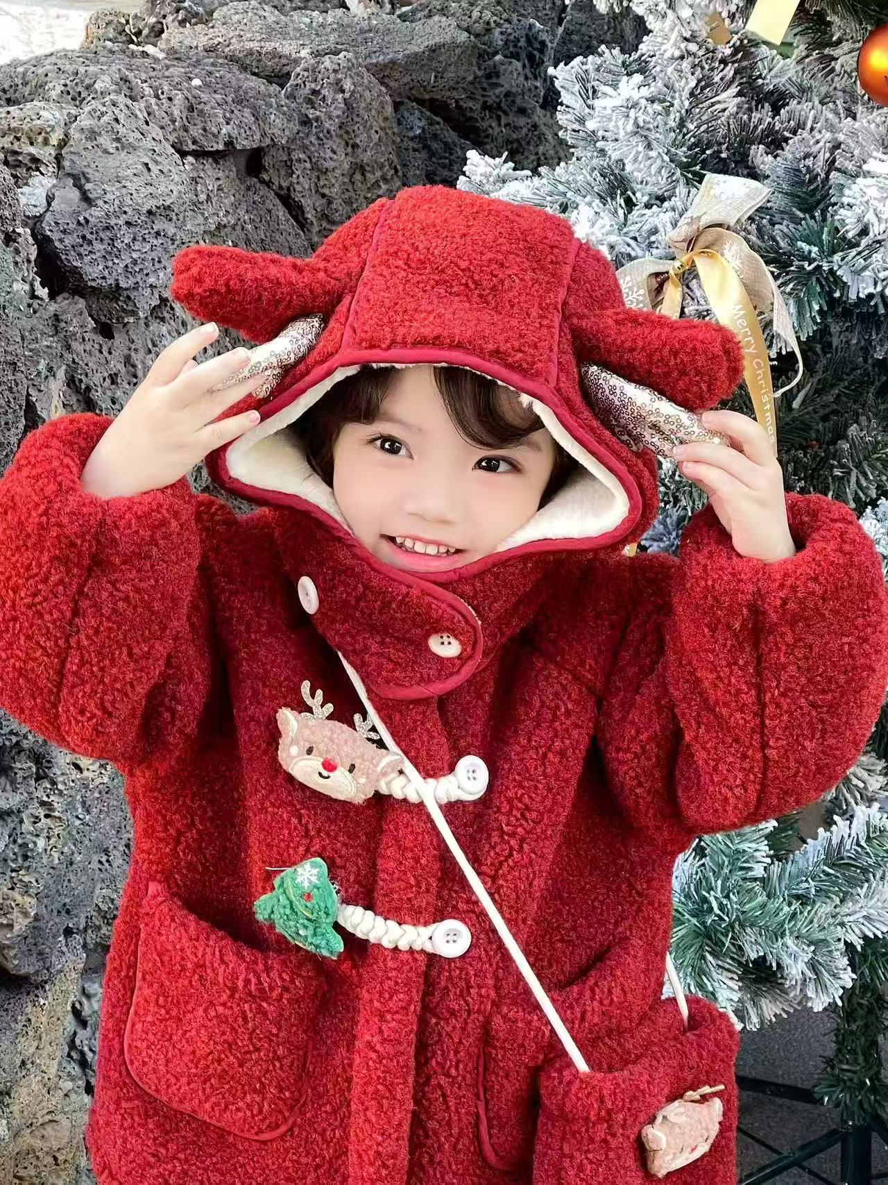 2025年加绒加厚红色冬款冬季外套