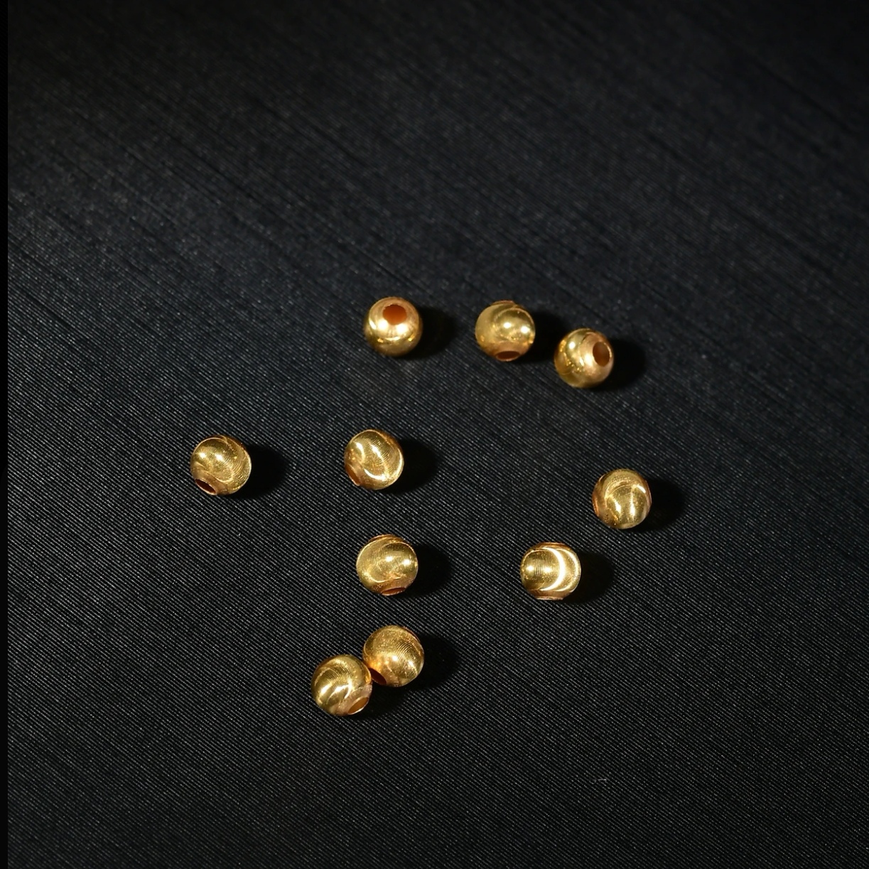 18k爆闪猫眼珠拉丝珠子特硬隔珠散珠配件 手链项链编绳配饰