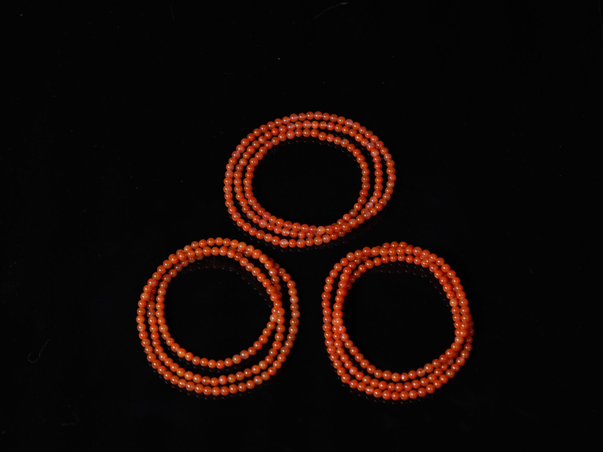 保山南红纯原矿无胶圆珠长串约4.5m+多样性发货发其一15250720-21