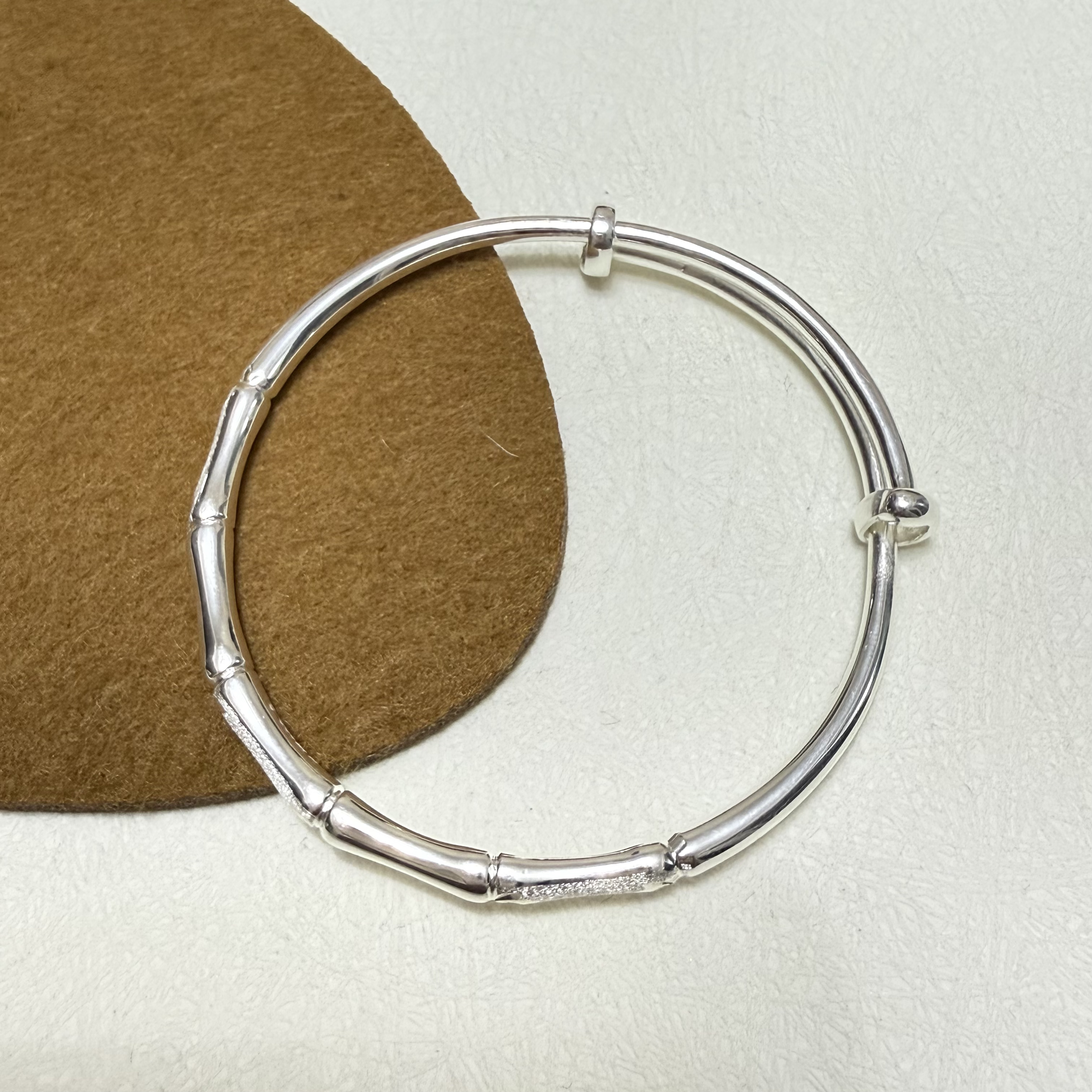 足银手镯 竹节 手镯·  简约