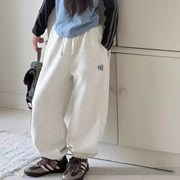 男女同款新款洋气时髦宽松阔腿休闲运动裤中大童适用