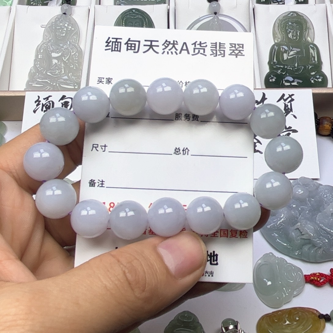 翡翠颈饰未镶嵌缅甸天然翡翠A货