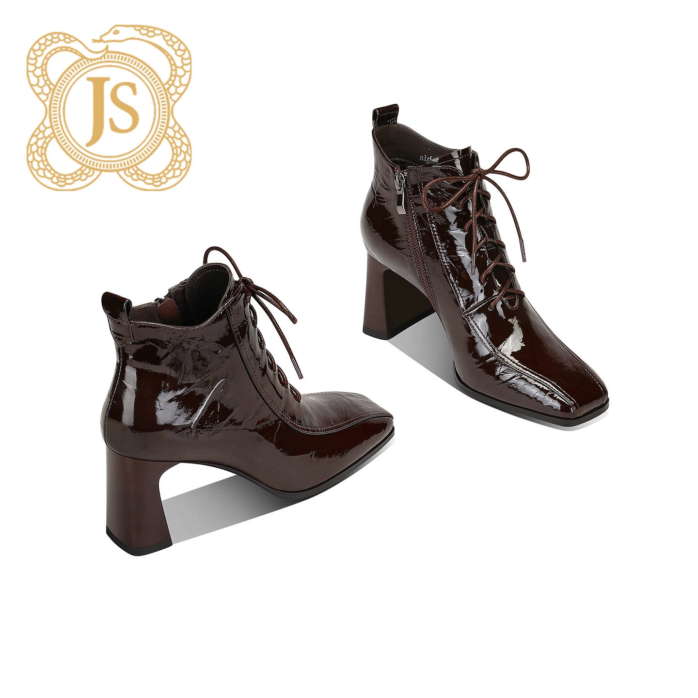 已开价，5057X8576系带优雅马丁靴真皮方头抗寒保暖加绒女靴高跟