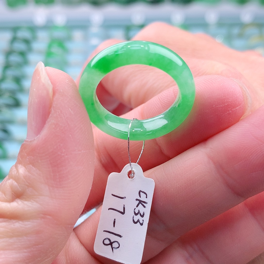 翡翠戒指未镶嵌A货缅甸翡翠