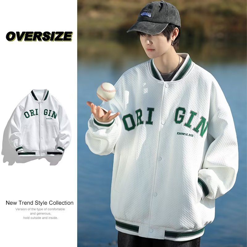 春秋季耐磨防风棒球夹克高街学生ins长袖复古薄外套