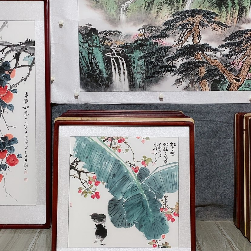 【闪购商品】国画书画作品带框65×65厘米