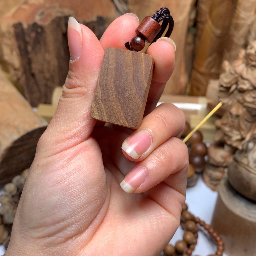 檀香木手串/手链泉*记老山檀香321无事牌牌虎皮纹黑肉