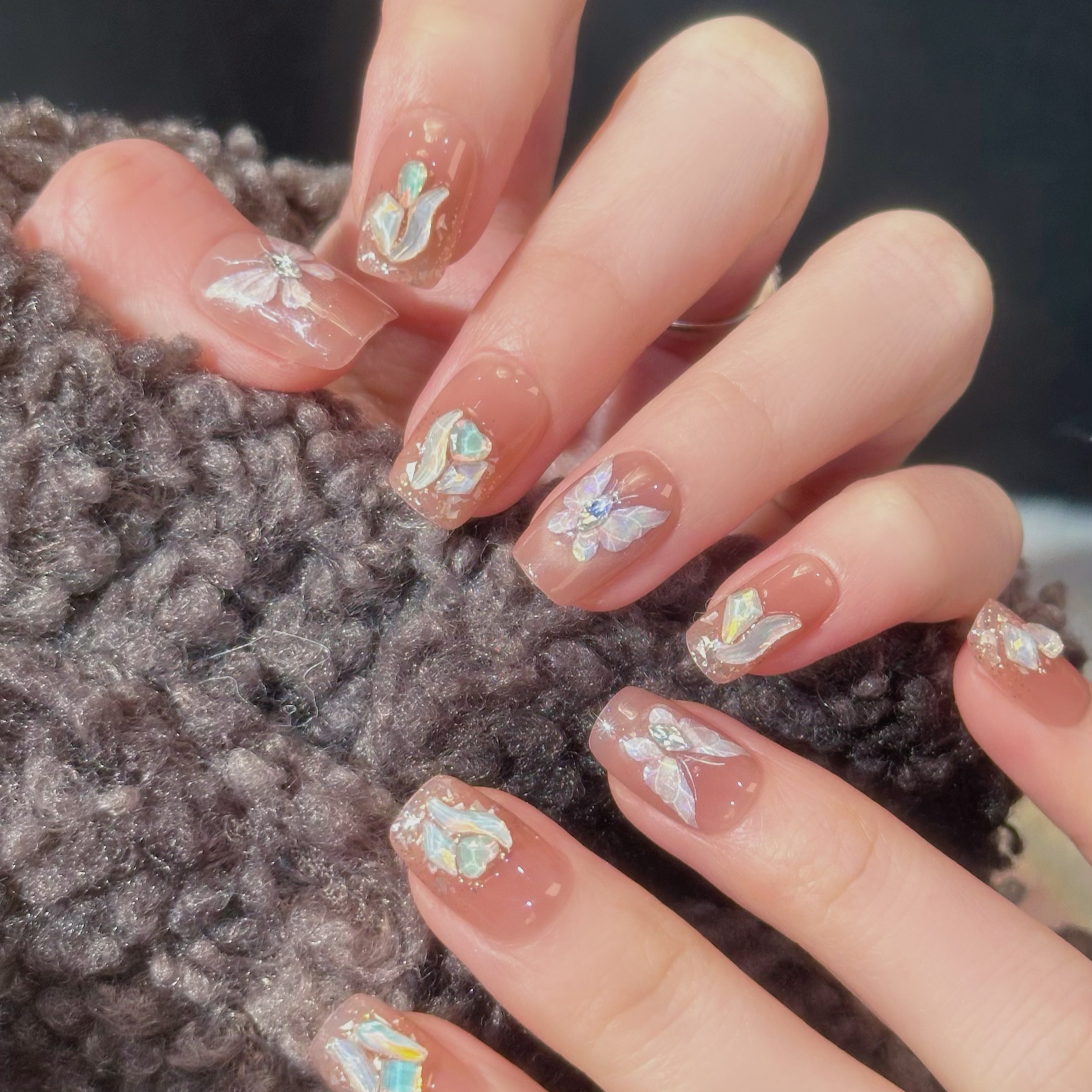 【蝶诗舞】纯手工穿戴甲10片高级感显白气质美甲贴片