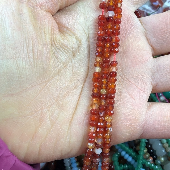 查罗石散珠合金切面红玛一条