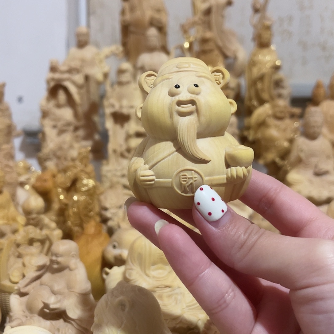 黄杨木小叶黄杨木财神摆件