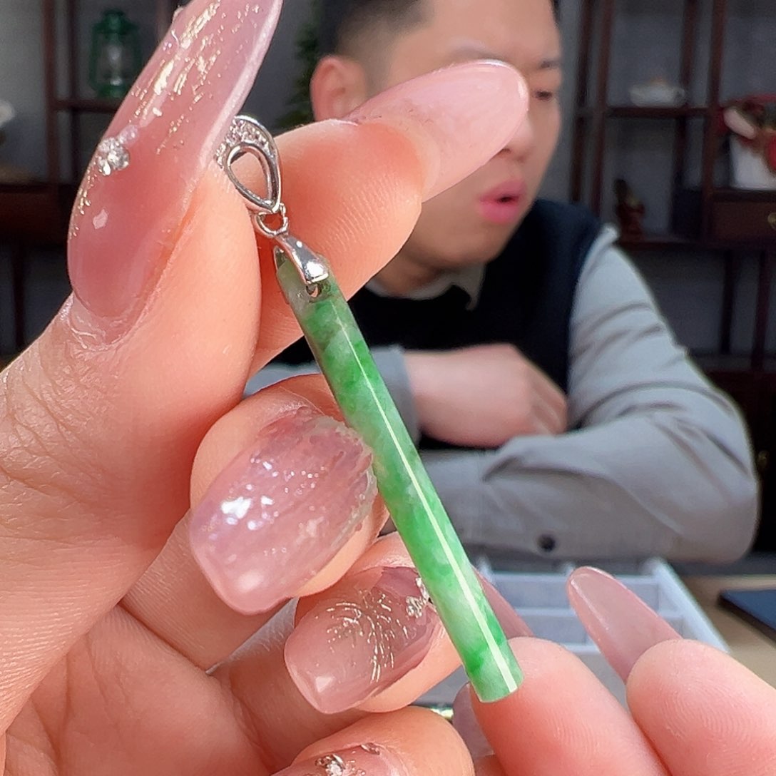 翡翠颈饰银S925镶嵌吊坠5