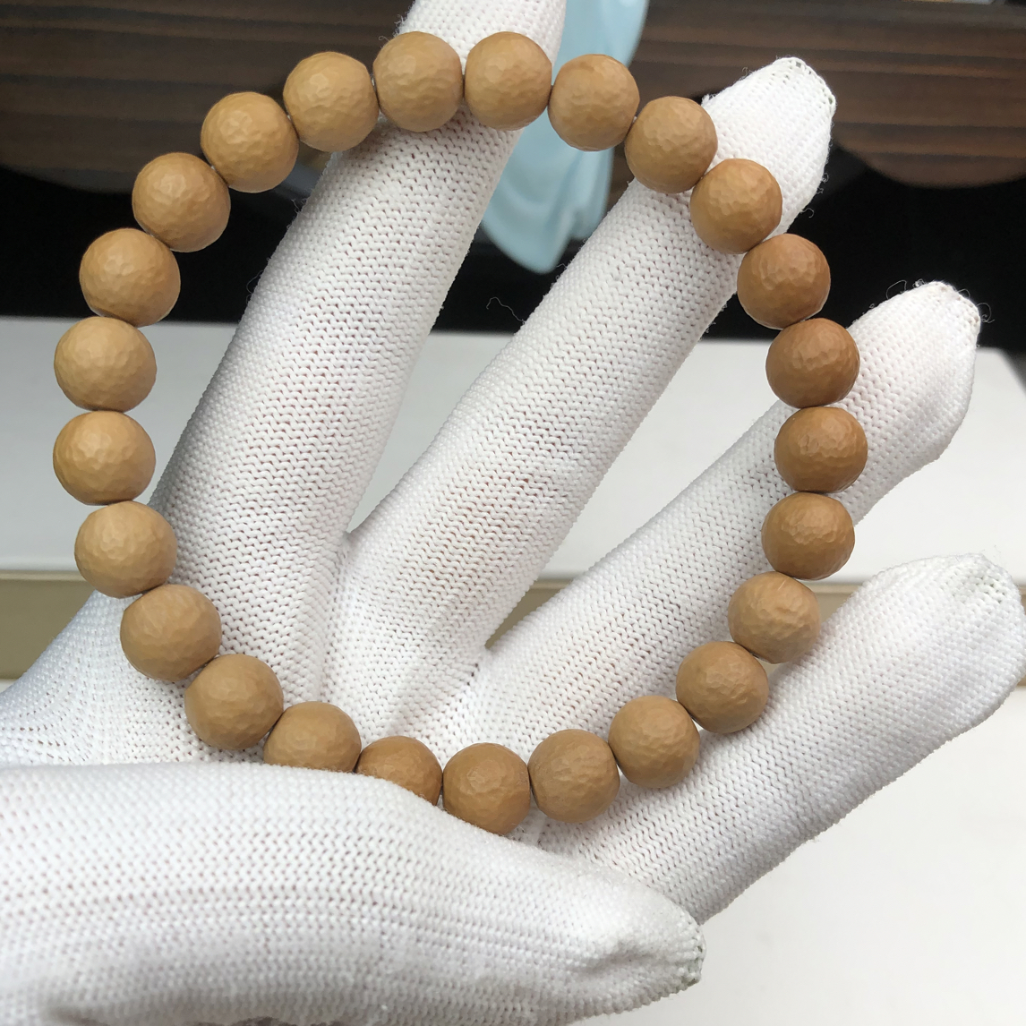 圆满全品手工雕刻猴头手持手串原皮猴头