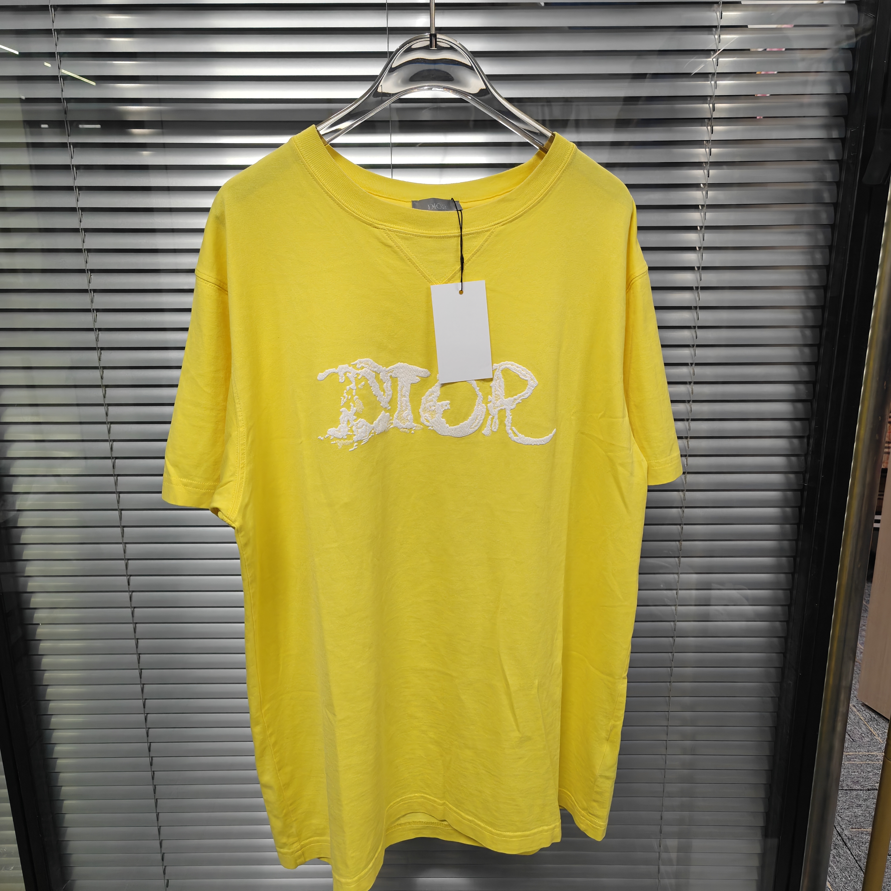 99新 DIOR/迪奥 黄色溶解logo短袖 m码