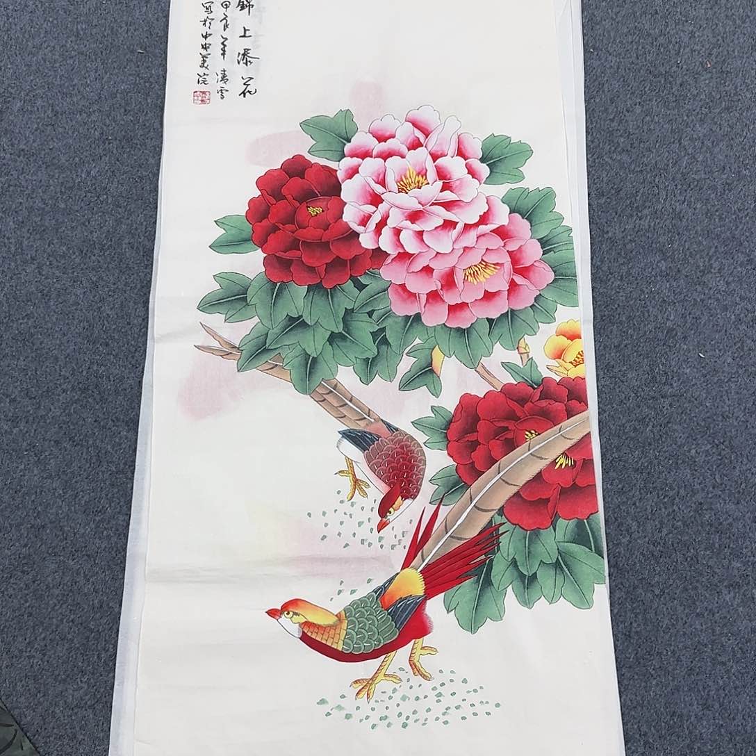 国画尺寸50X100手绘作品