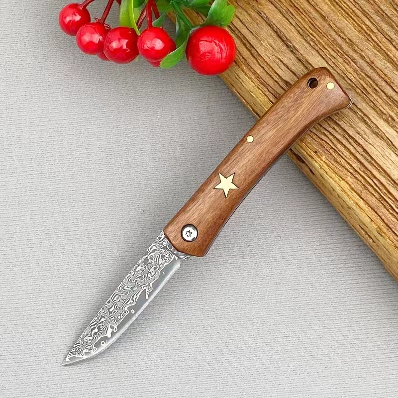 五星大马折叠刀高硬度手工野营锋利高颜值轻便随身携带