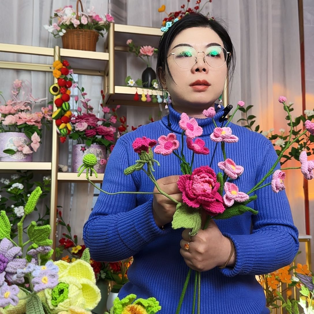 手工钩织设计花束