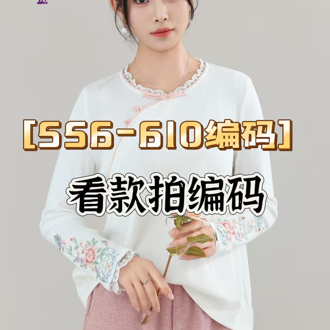 孤品【556-610编码】秋款中式国风刺绣针织打底小衫合集