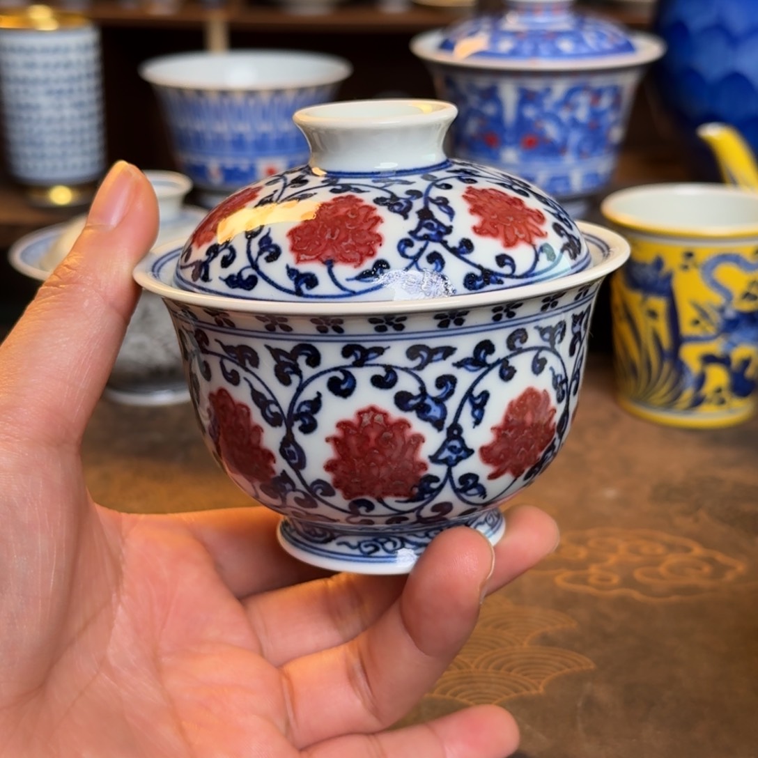 人**戏纯手工手绘陶瓷茶具微瑕