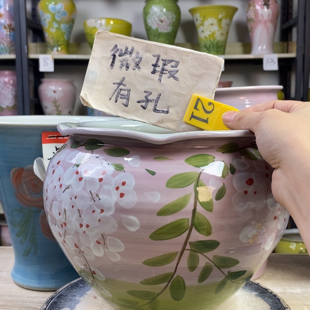 景德镇手工手绘陶瓷花盆