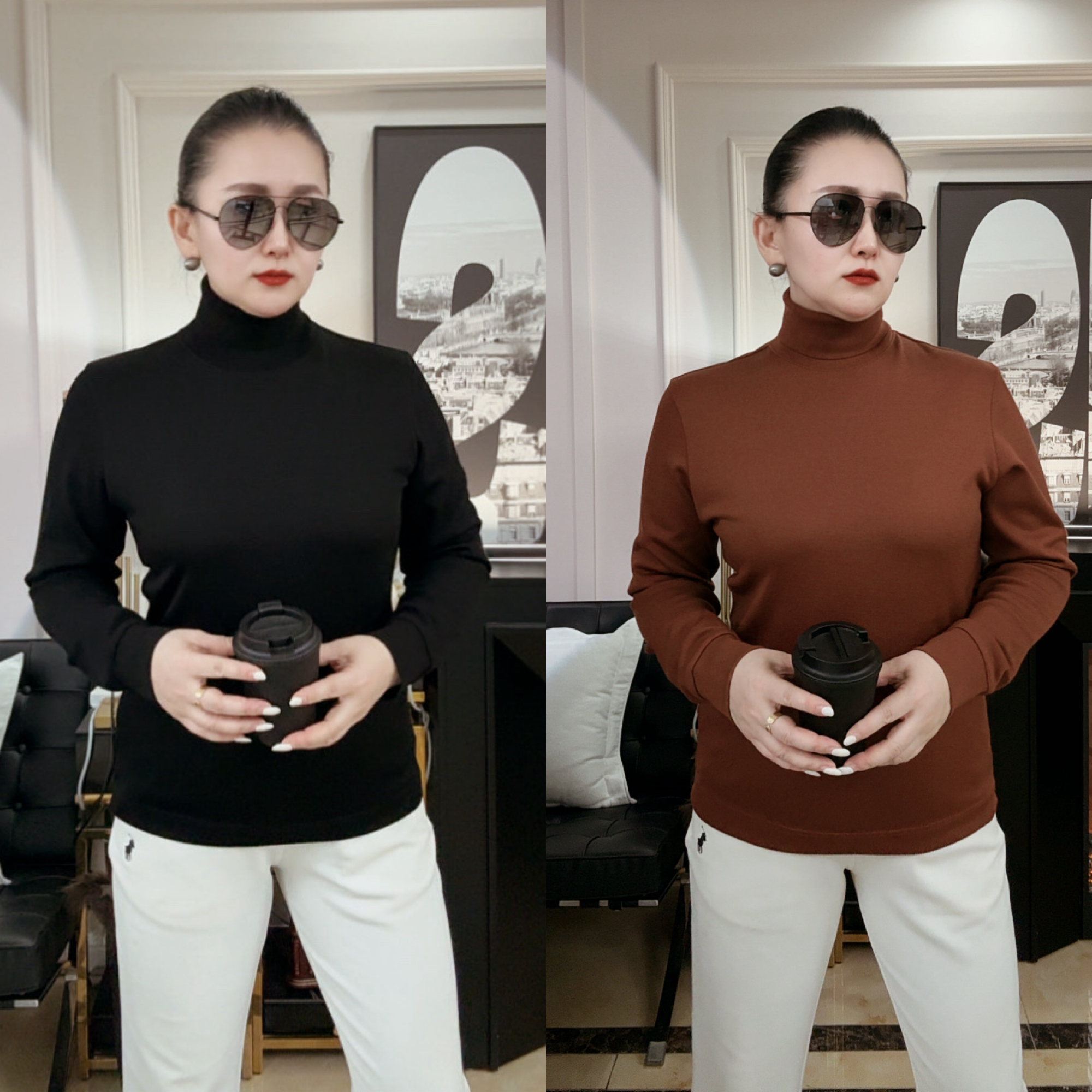 【冬季新款】男士轻奢高翻领可机洗绵羊毛衫A 09