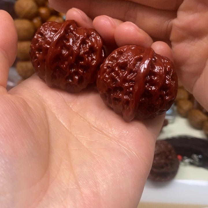 吊坠文玩核桃野狼半壁