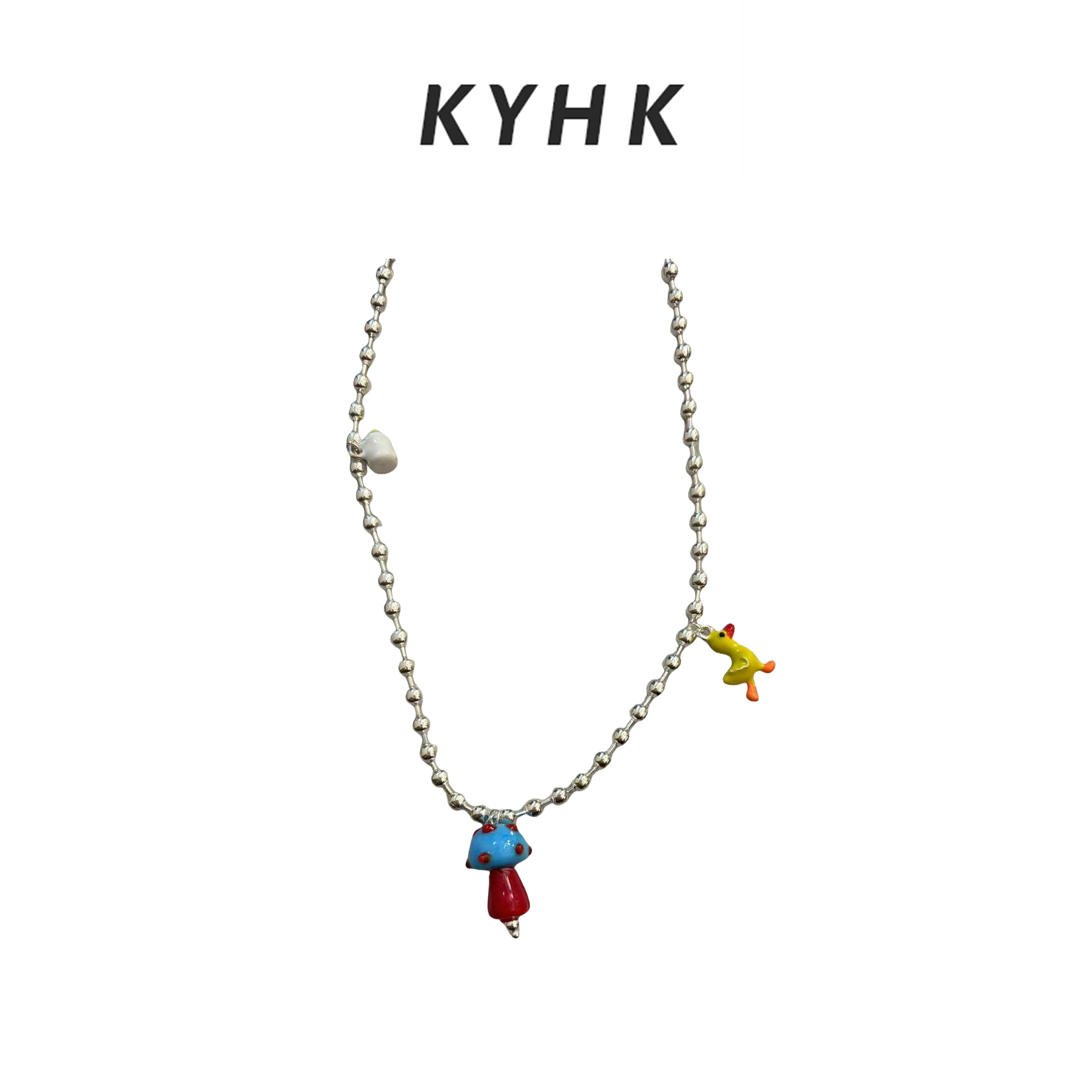 合金项链 春夏小清新可爱蘑菇小鸭项链250393