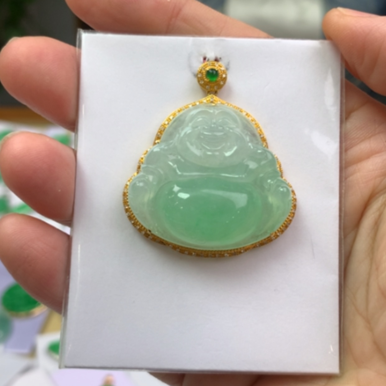 【闪购商品】翡翠18K金镶嵌颈饰翡翠首饰