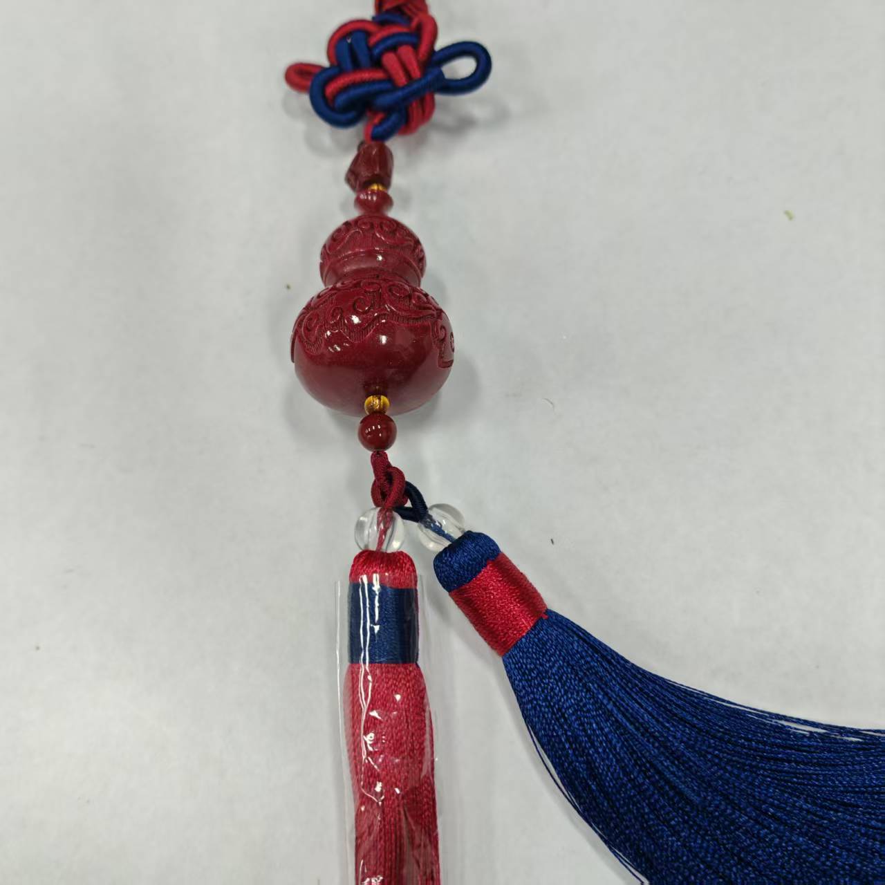 含辰砂工艺品NX114-经典紫色雕刻葫芦车挂