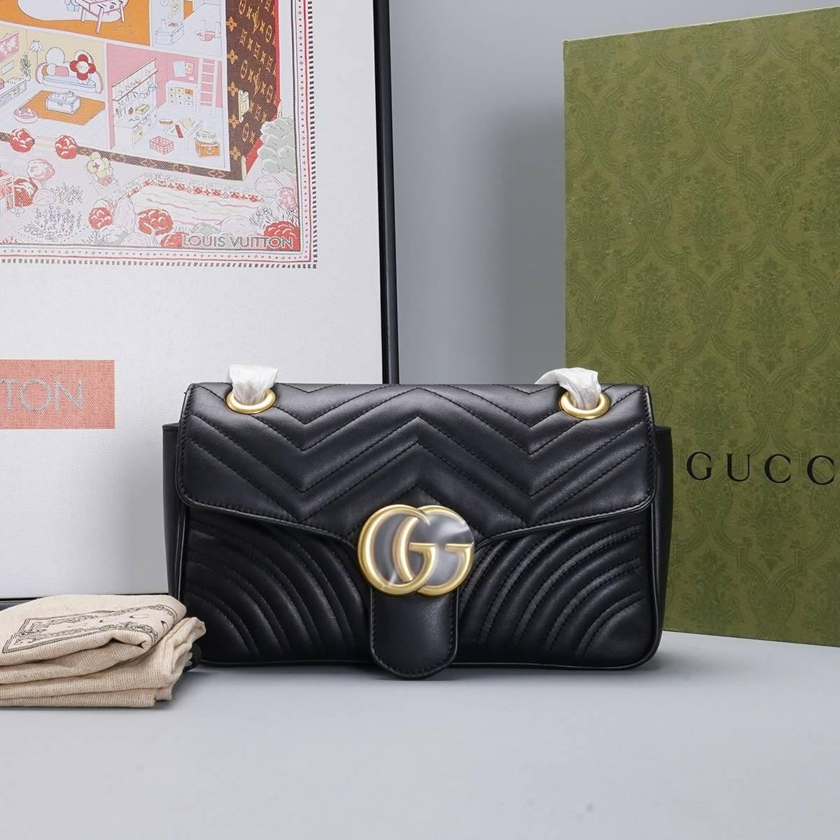 99新 GUCCI/古驰 【总仓】黑金马蒙26包/BG22000031/98新