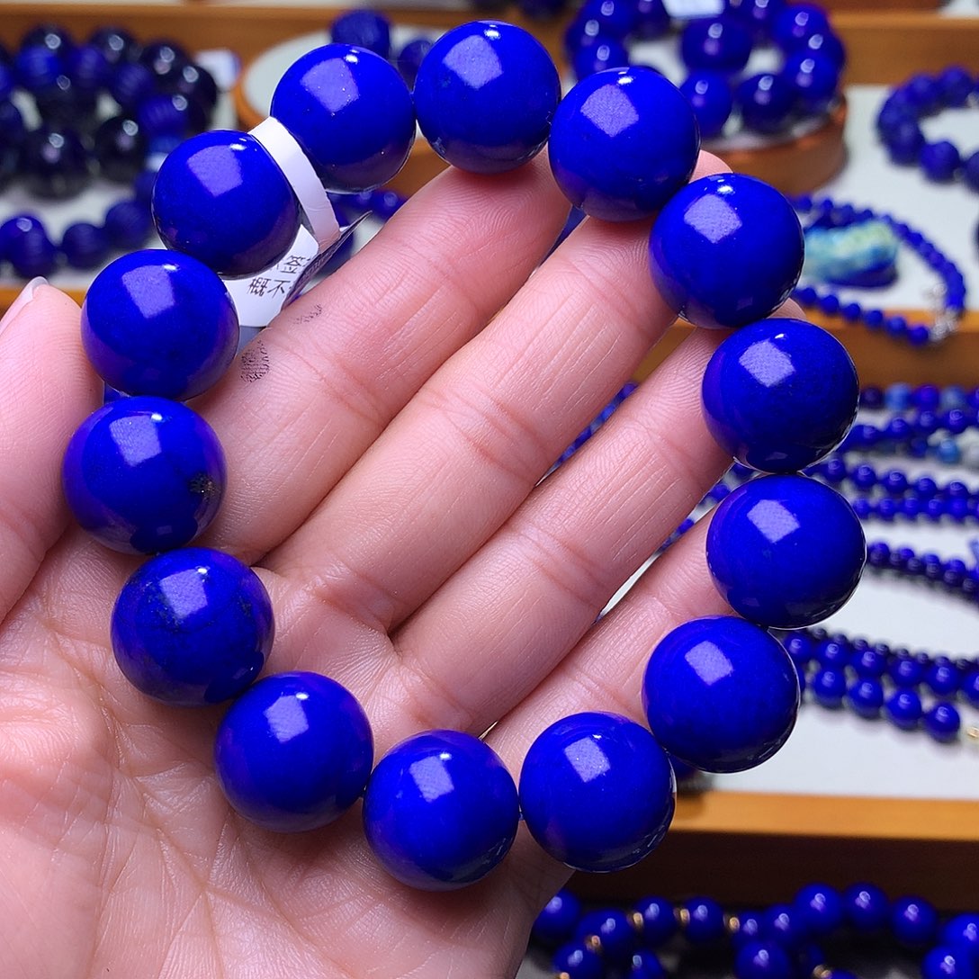 青金石未镶嵌手串16m收藏级克莱因蓝8590