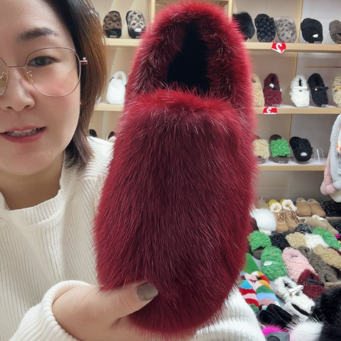 套趾款特价貂毛全鞋36码