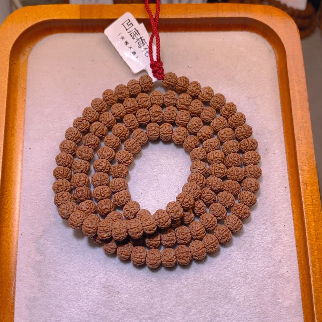 金刚菩提手串凹底梅花108脖挂8