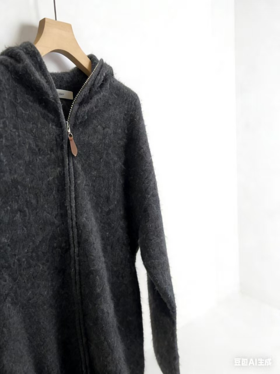 【鑫绒毛衣】轻熟风针织开衫秋冬黑色女装连帽宽松Y000-A412