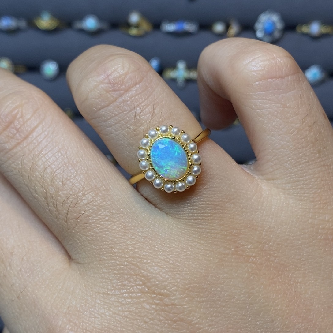 欧泊珠宝奇石未镶嵌戒指