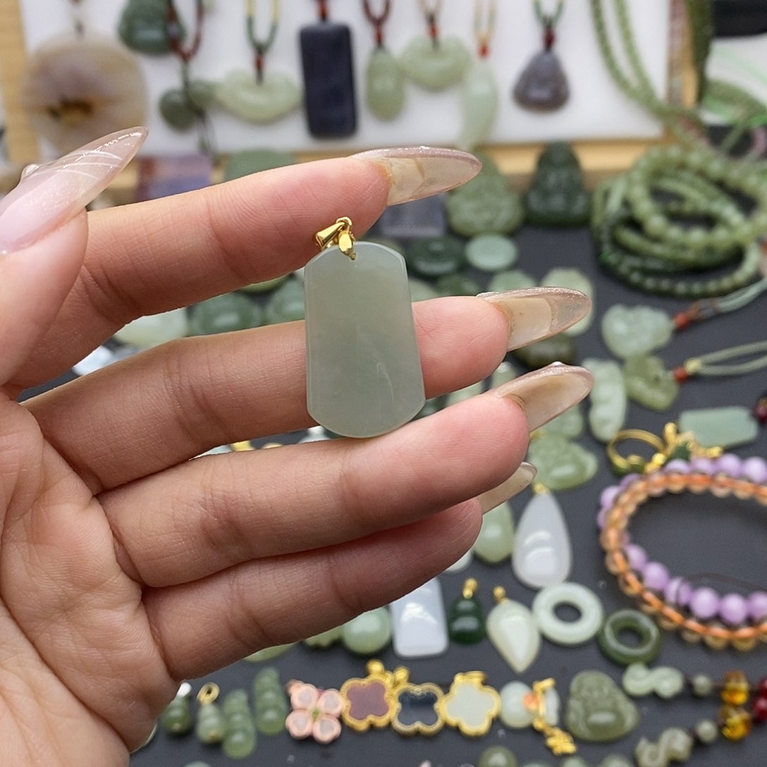 和田玉吊坠(不含链)银S925镶嵌