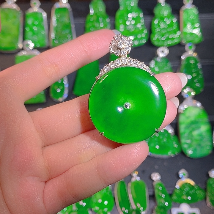 翡翠银S925镶嵌颈饰