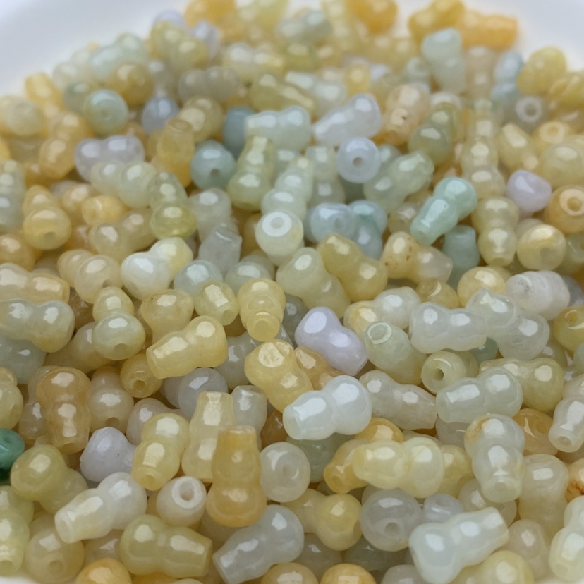 【闪购商品】翡翠手链未镶嵌卡5x7.4多宝葫芦50颗