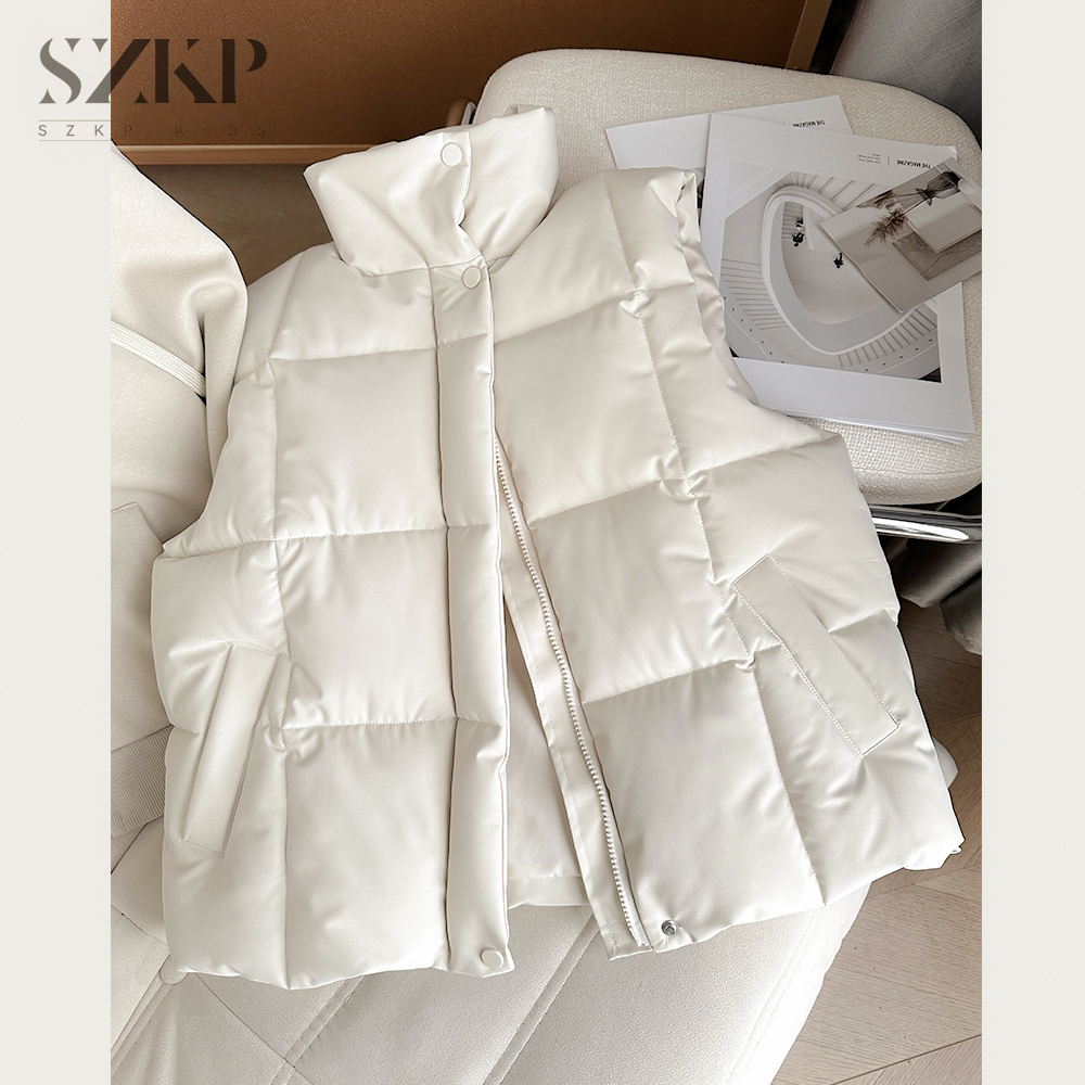 SZKP冬季2025新款女童装中大童儿童时尚百搭厚款马甲BGYD552615