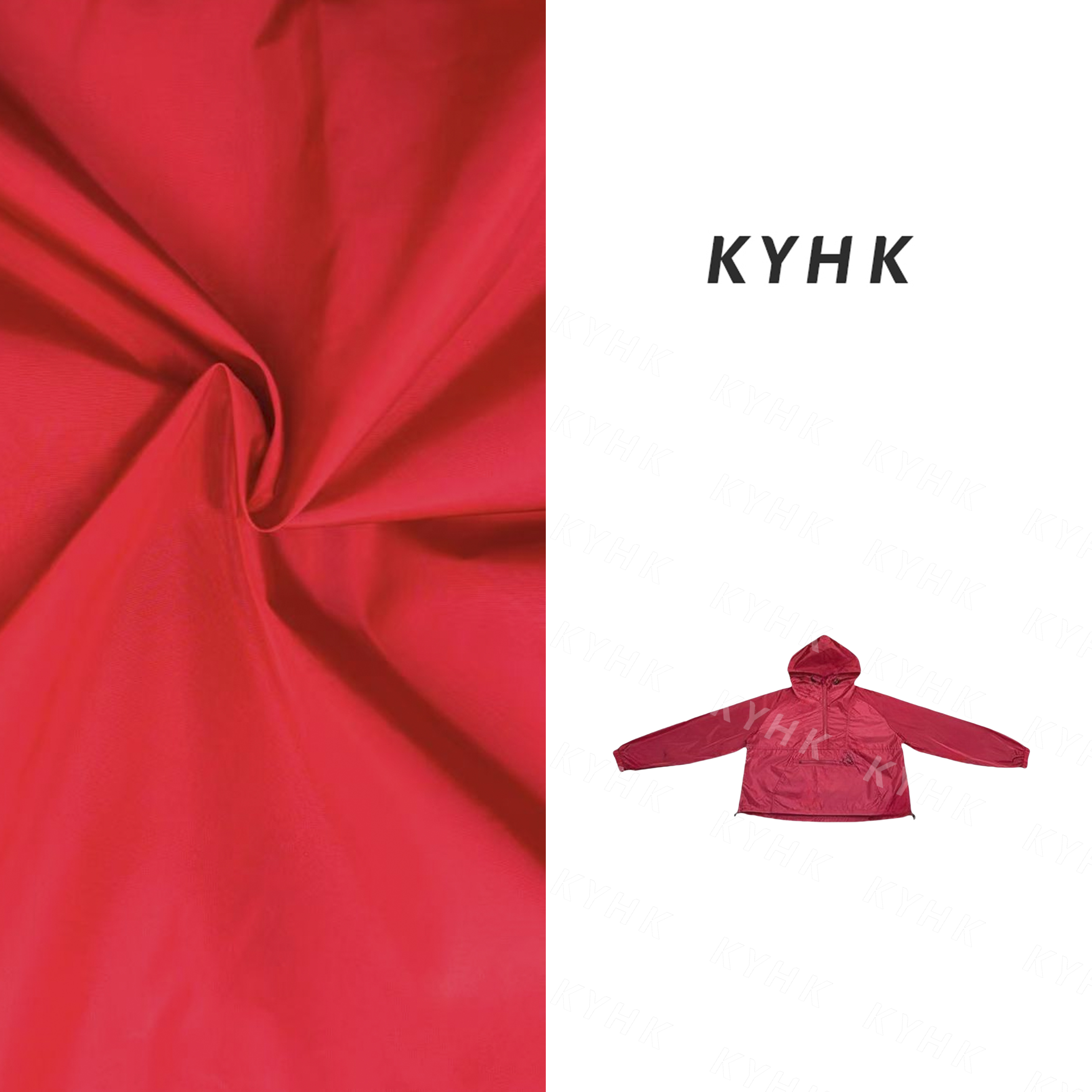 KYHK抽绳束腰半拉链套头连帽夹克风衣短外套女250402