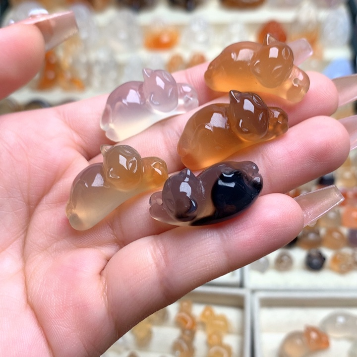 玛瑙/玉髓未镶嵌玛瑙趴趴猫