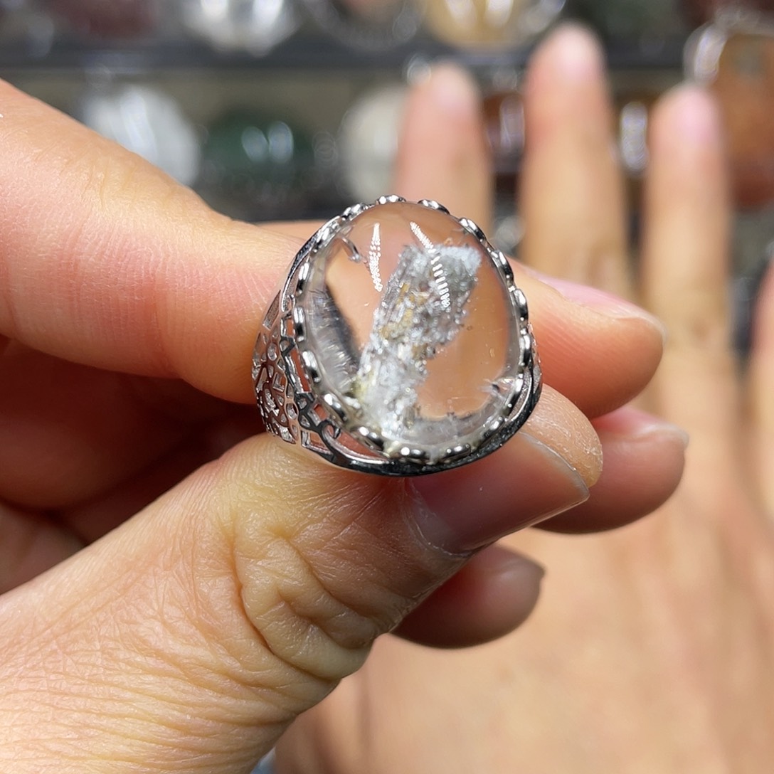 【闪购商品】水晶珠宝半成品银S925镶嵌戒指
