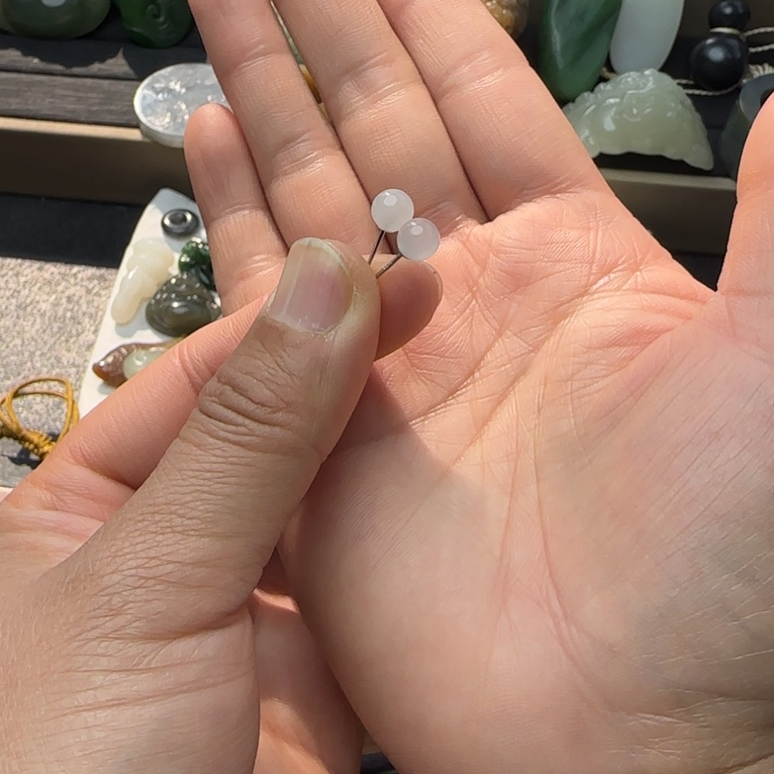 和田玉耳饰银S925镶嵌