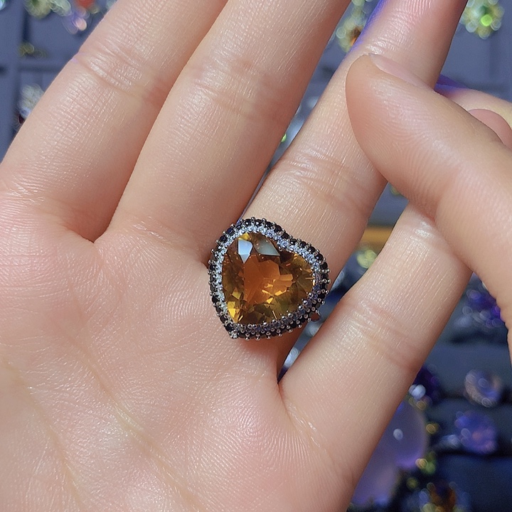 黄晶吊坠(不含链)银S925镶嵌D****d