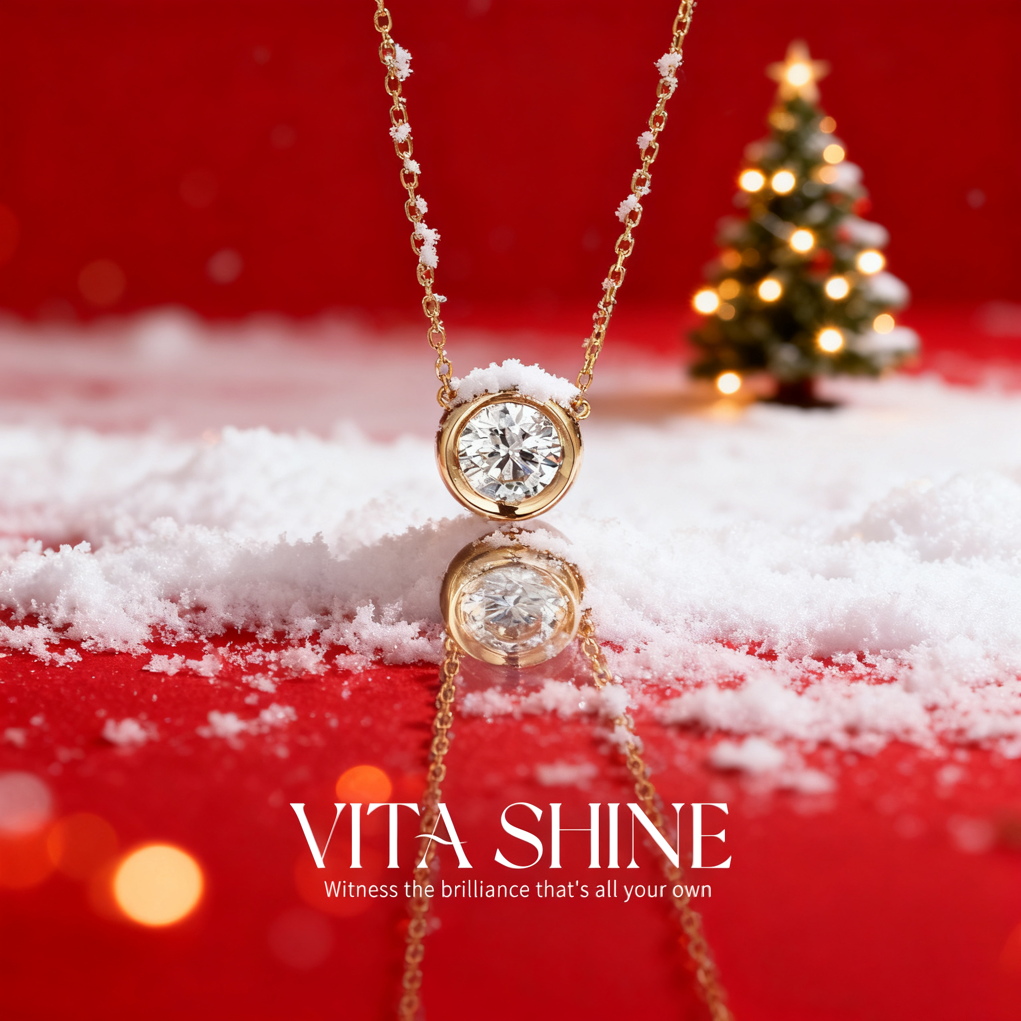 实验室培育钻石50分泡泡吊坠【闪耀钻石】一体链18K金