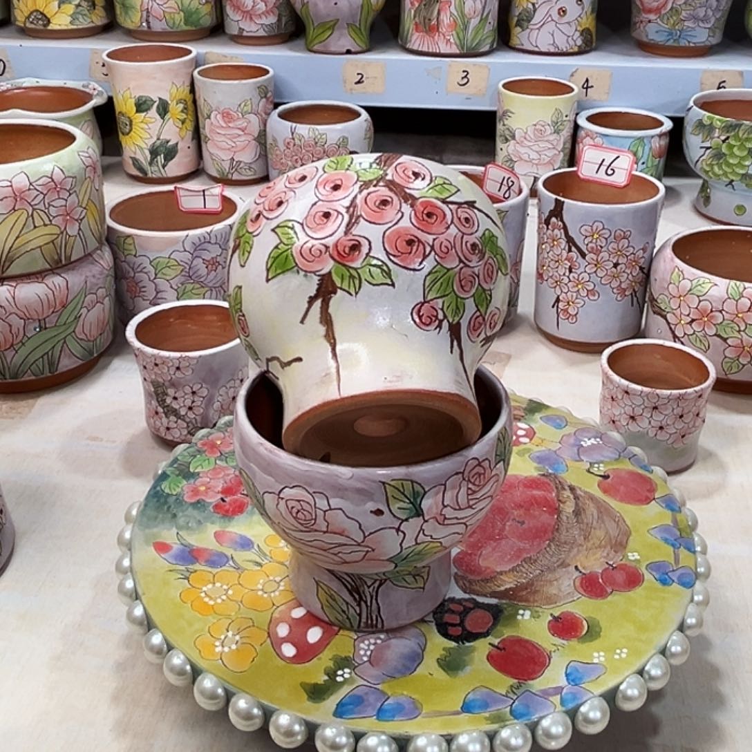 花盆景德镇多肉手绘花盆瑕疵