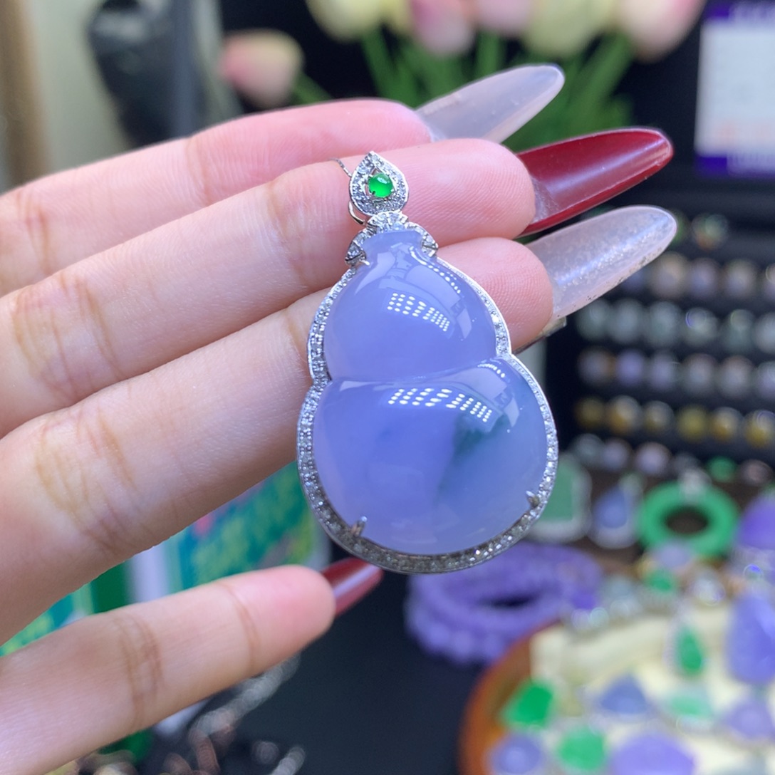 翡翠颈饰18K金镶嵌天然